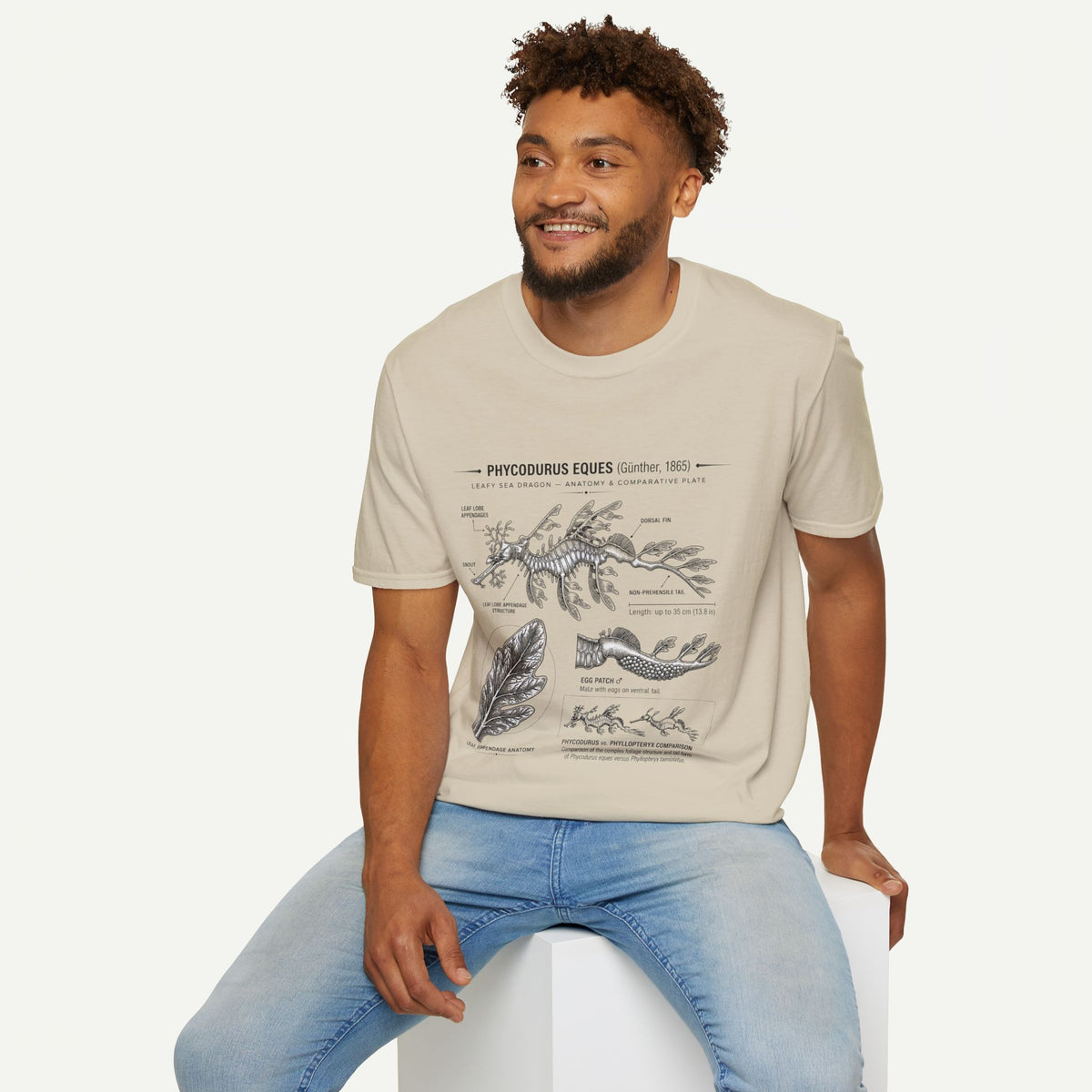 Sea Dragon Anatomy T-Shirt — Phycodurus Eques Botanical Illustration Tee