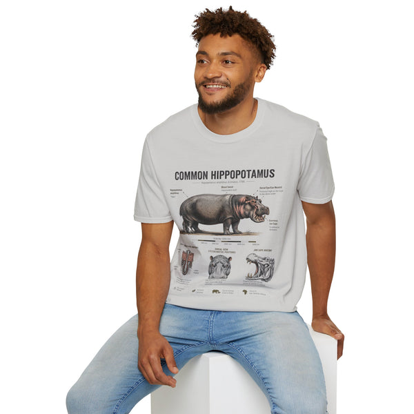 Common Hippopotamus Anatomy T-Shirt — Vintage Natural History Hippo Tee