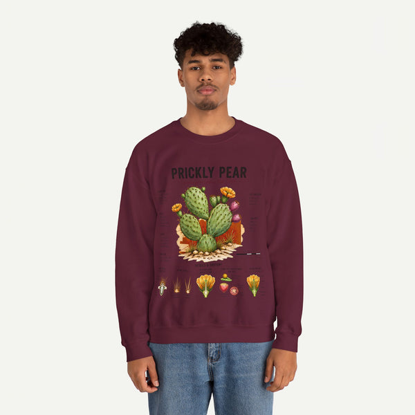 Prickly Pear Botanical Sweatshirt — Cactus Illustration Guide Crewneck
