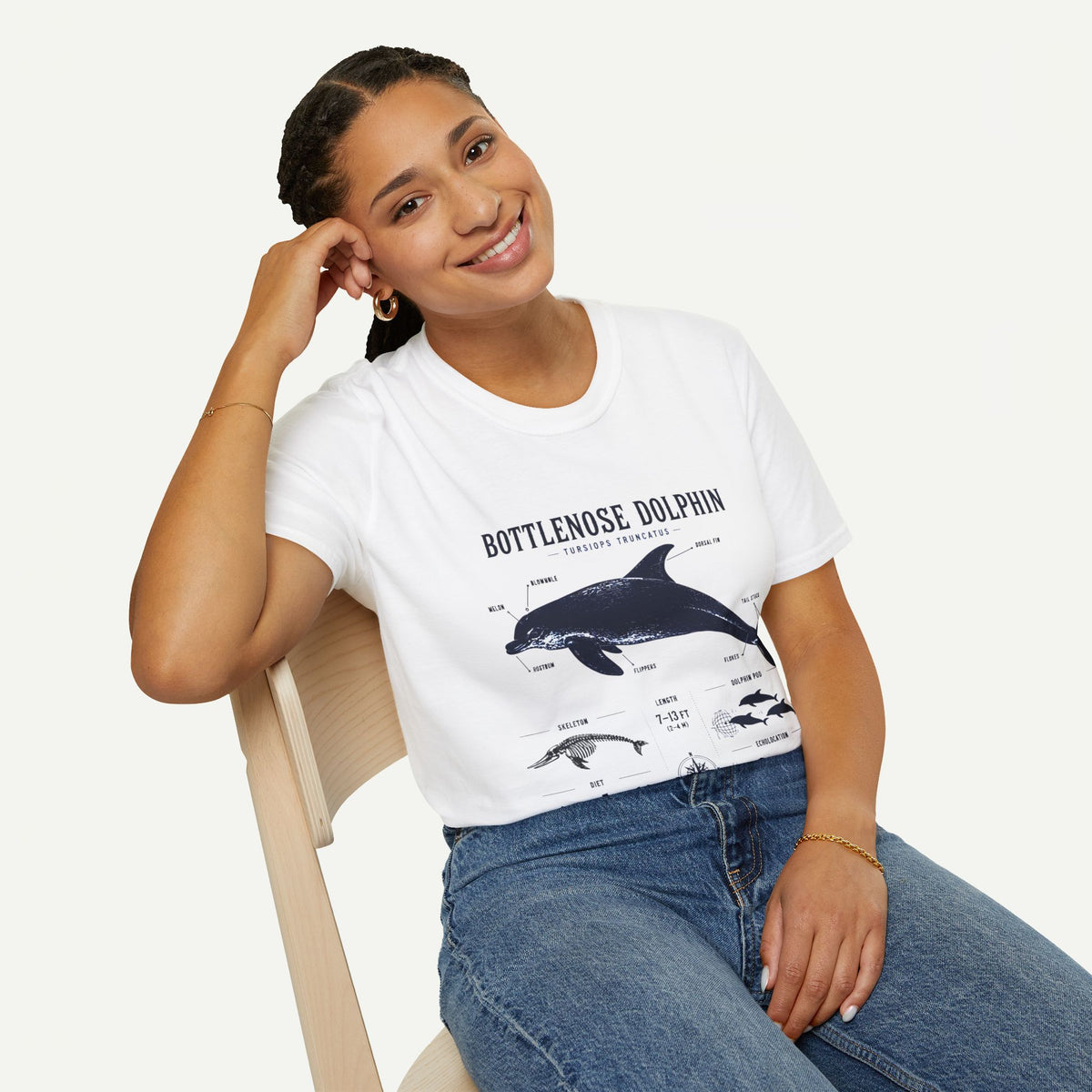 Bottlenose Dolphin Anatomy Tee – Illustrated Marine Life T-Shirt