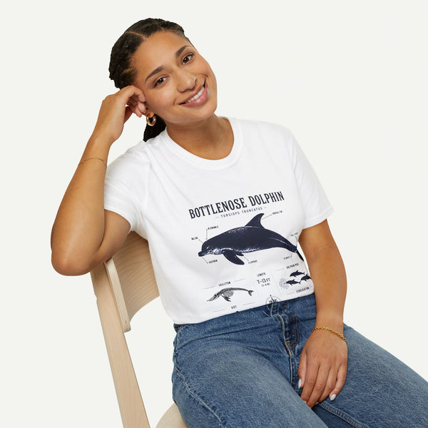 Bottlenose Dolphin Anatomy Tee – Illustrated Marine Life T-Shirt