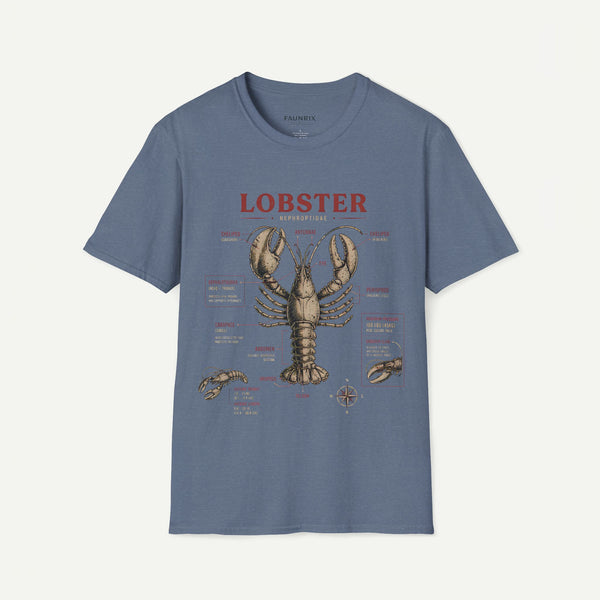 Lobster Anatomy T-Shirt — Vintage Nautical Seafood Diagram Tee