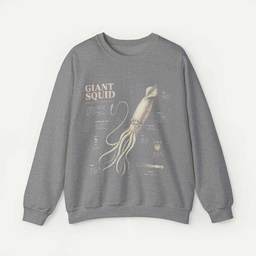 Giant Squid Anatomy Sweatshirt — Vintage Nautical Marine Biology Crewneck