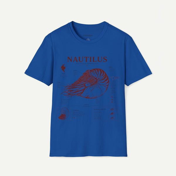 Nautilus Shell  Anatomy Graphic T-Shirt — Vintage Marine Biology Illustration