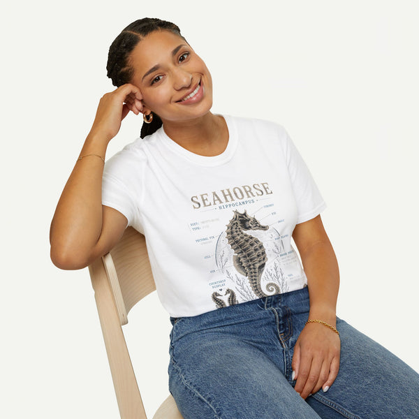 Seahorse Anatomy Tee — Vintage Marine Biology T-Shirt
