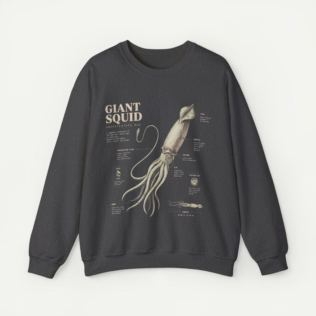 Giant Squid Anatomy Sweatshirt — Vintage Nautical Marine Biology Crewneck