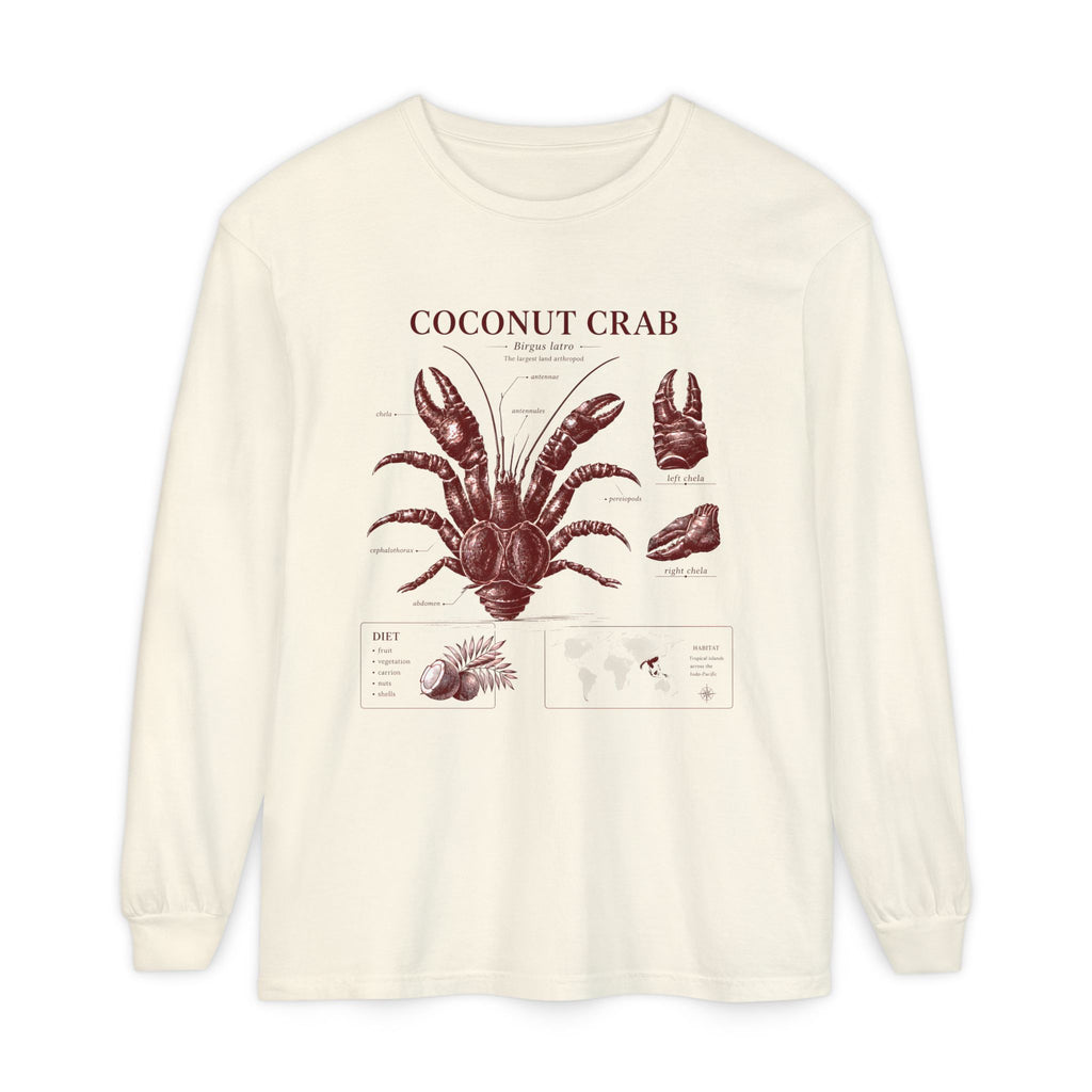 Coconut Crab Long Sleeve Tee — Vintage Marine Illustration