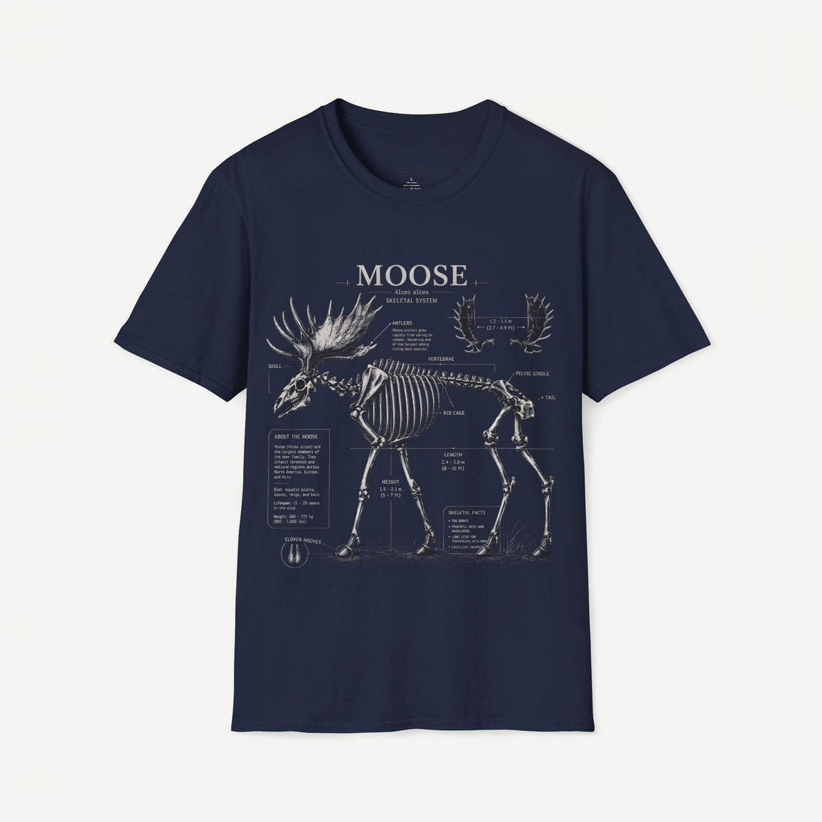 Moose Skeleton Anatomy T-Shirt — Vintage Natural History Graphic Tee