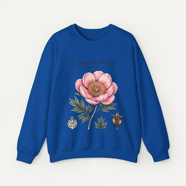 Peony Botanical Sweatshirt — "Common Peony" Floral Crewneck