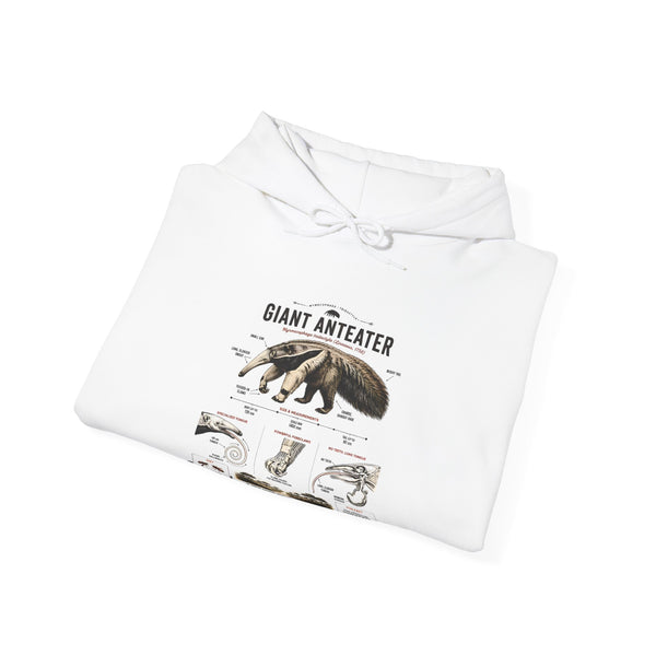 Giant Anteater Anatomy Hoodie — Illustrated Wildlife Diagram Sweatshirt