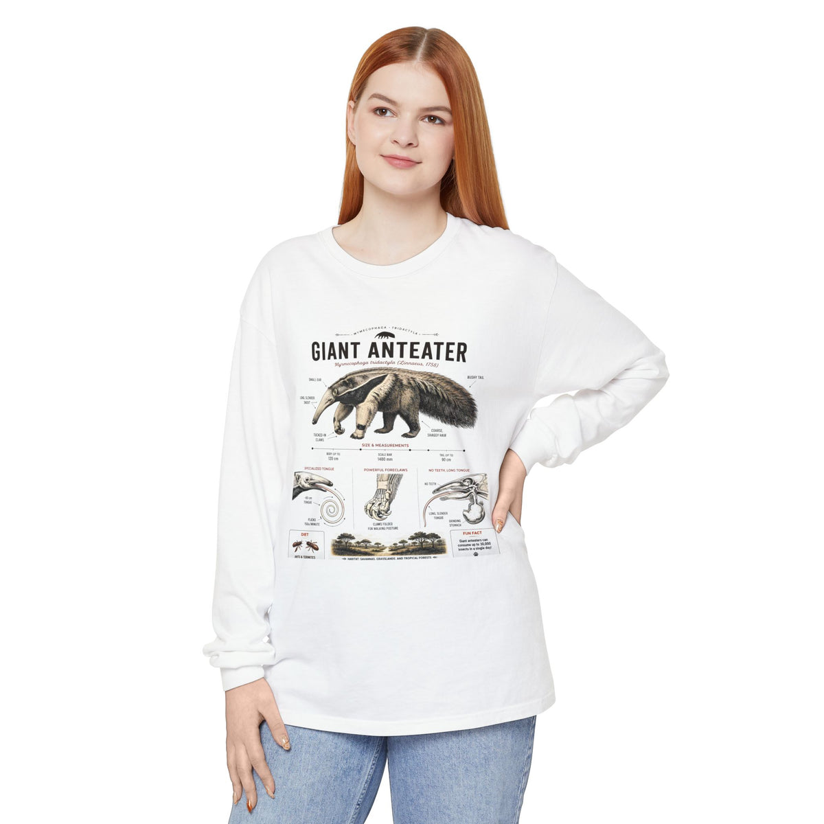 Giant Anteater Anatomy Long Sleeve Tee