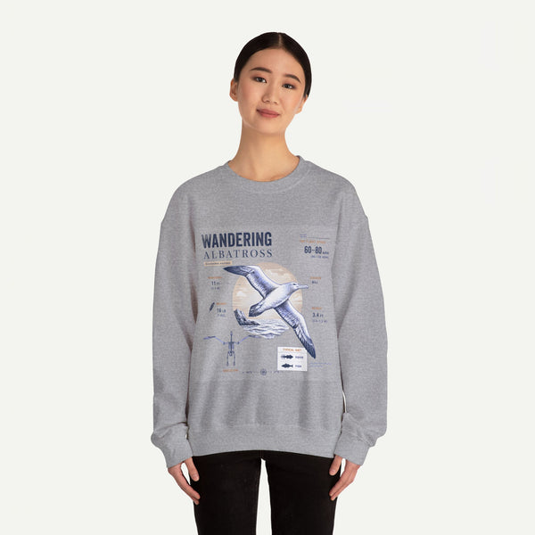 Wandering Albatross Anatomy Sweatshirt — Vintage Seabird Illustration