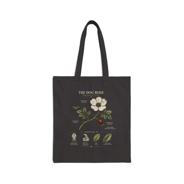 Dog Rose Botanical Tote Bag – Vintage Floral Illustration Canvas Tote