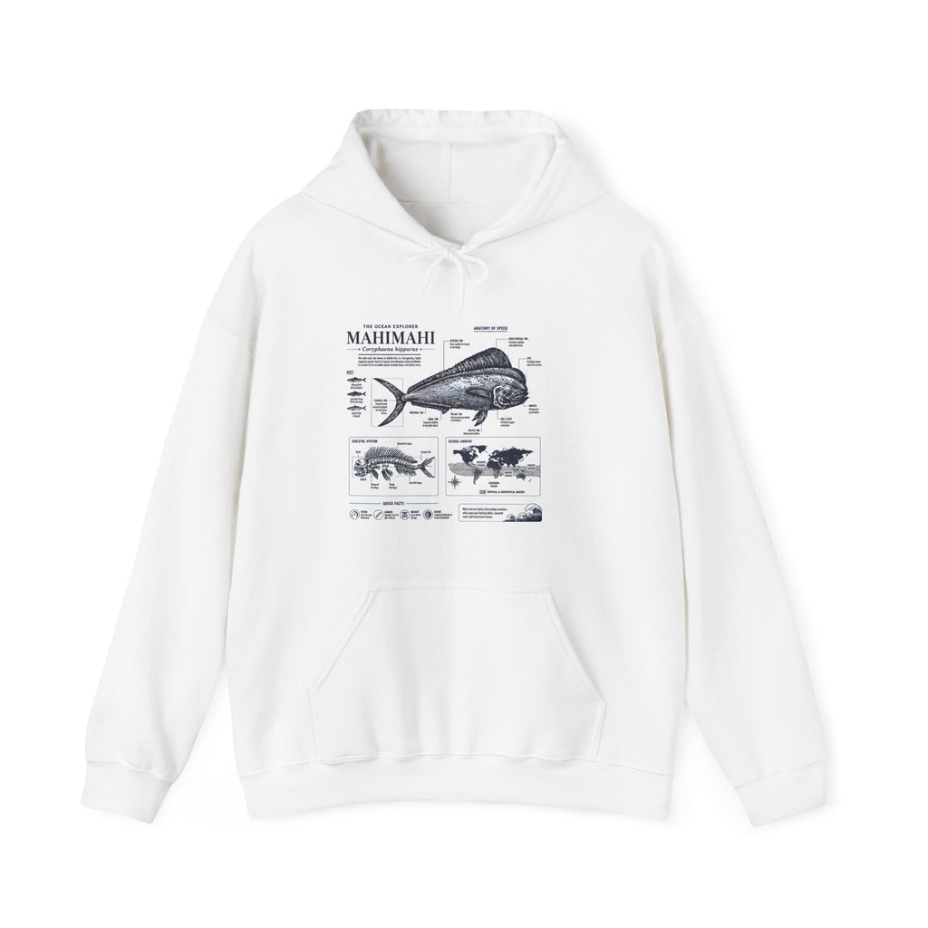 Mahi Mahi Fish Anatomy Hoodie — Illustrated Marine Biology Pullover