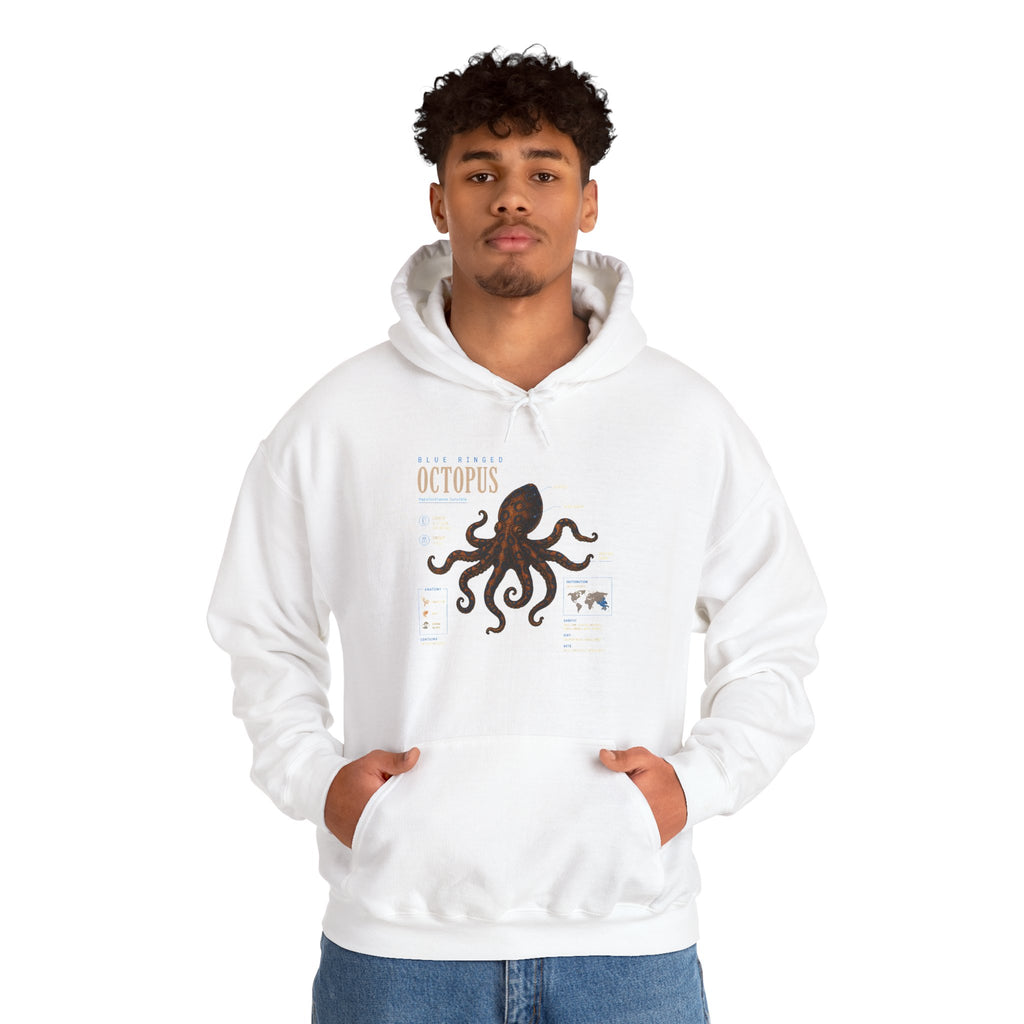 Octopus Specimen Hoodie — Vintage Marine Biology Illustration Sweatshirt