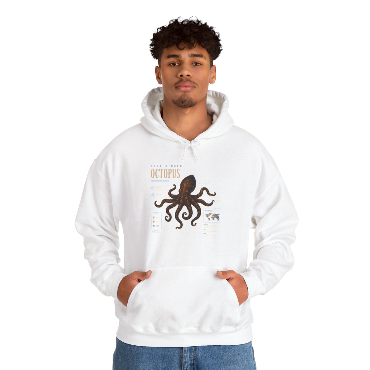 Octopus Specimen Hoodie — Vintage Marine Biology Illustration Sweatshirt