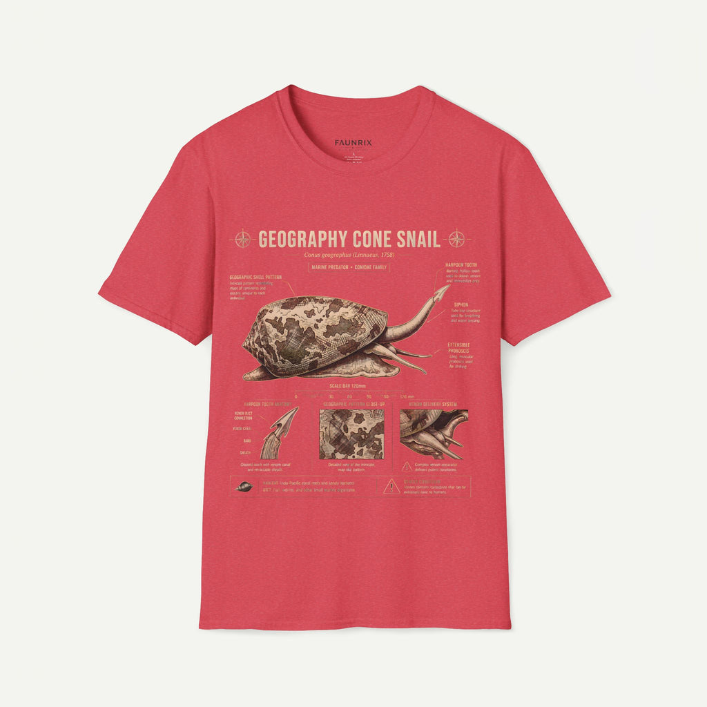 Geography Cone Snail Anatomy T-Shirt — Vintage Scientific Illustration Tee