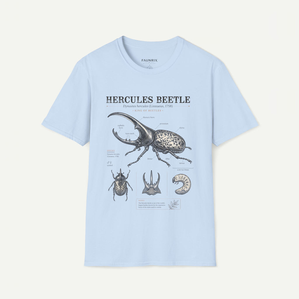 Hercules Beetle Anatomy T-Shirt — Vintage Entomology Graphic Tee