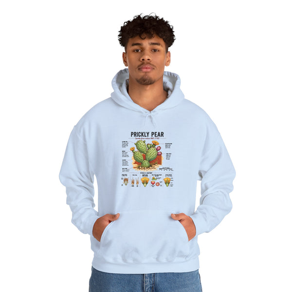 Prickly Pear Botanical Hoodie – Cactus Anatomy Illustrated Sweatshirt
