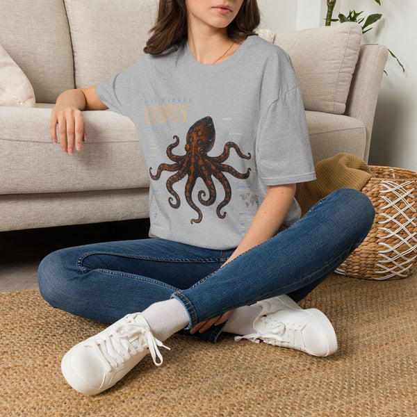 Octopus Anatomy Graphic T-Shirt — Vintage Blue-Ringed Octopus Design