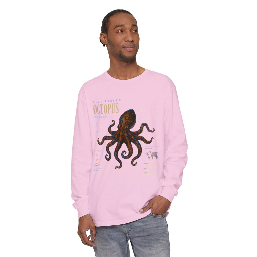 Octopus Anatomy Long Sleeve Tee — Vintage Marine Biology Graphic Shirt