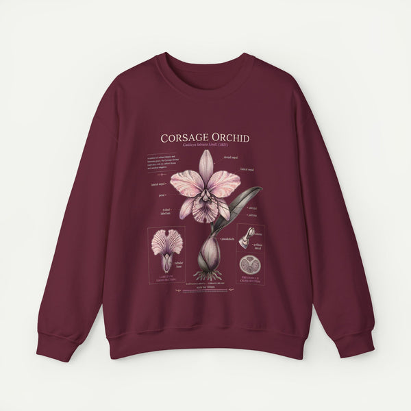 Corsage Orchid Sweatshirt — Botanical Anatomy Floral Crewneck