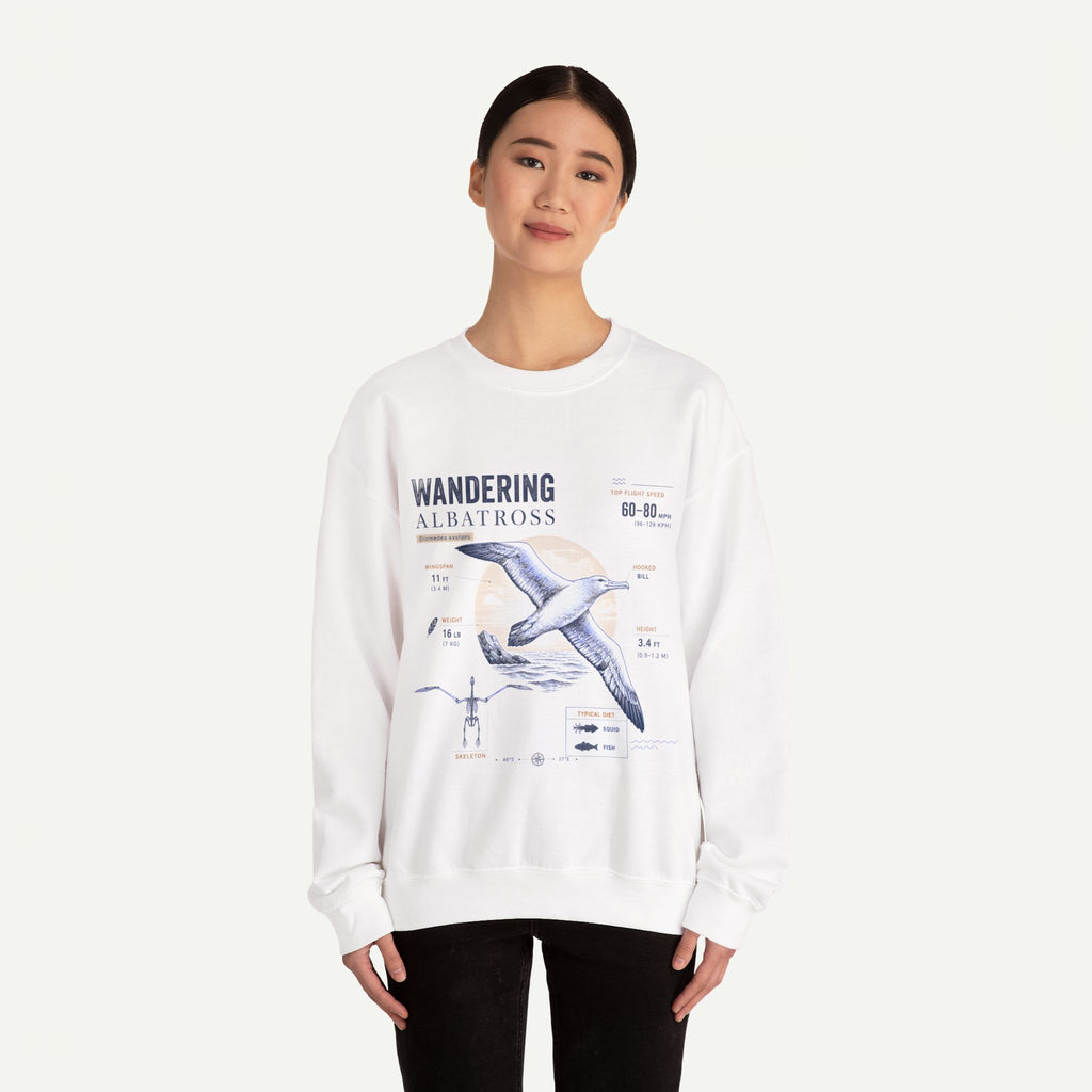 Wandering Albatross Anatomy Sweatshirt — Vintage Seabird Illustration