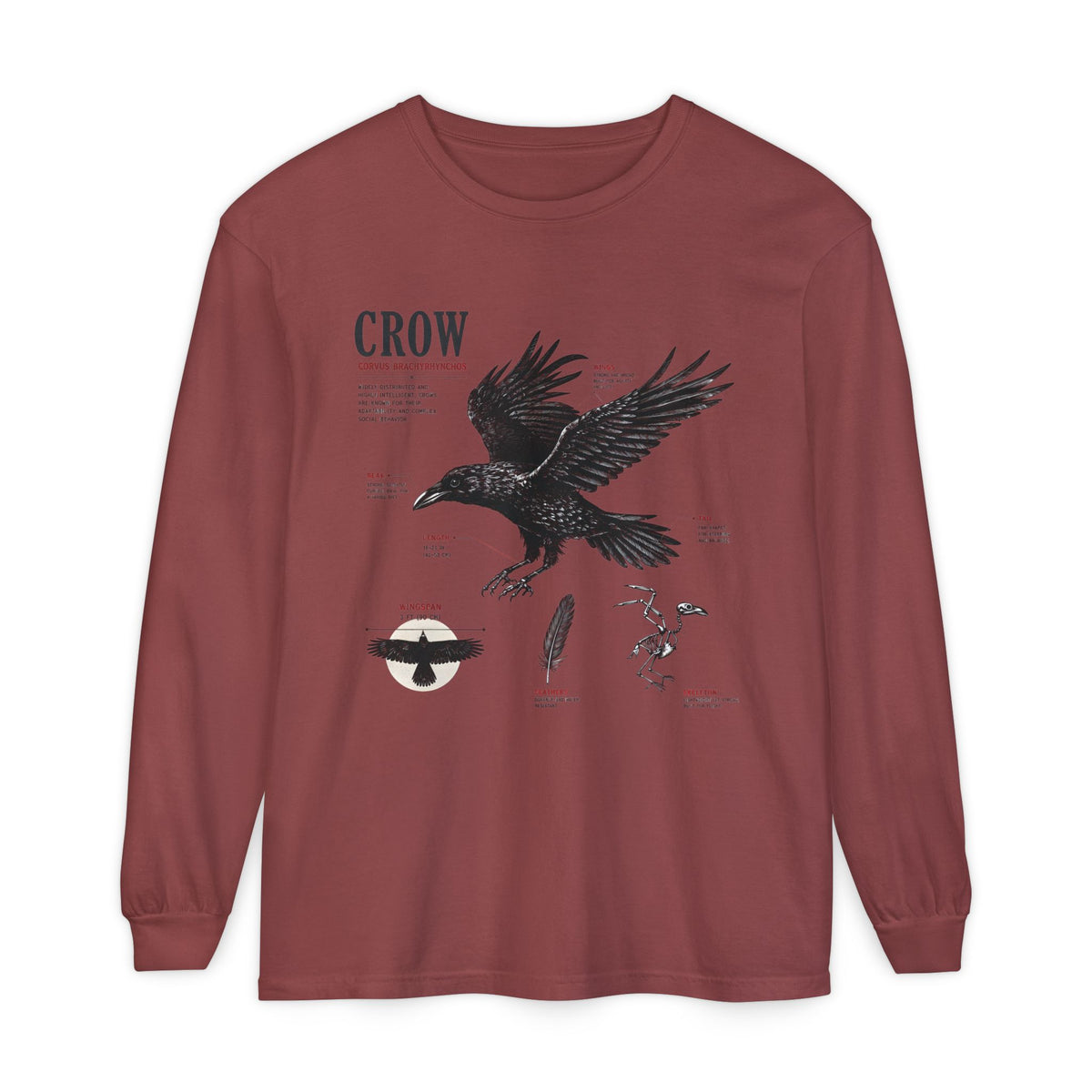 Crow Anatomy Long Sleeve Tee