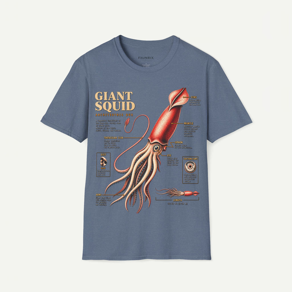 Squid Anatomy Graphic T-Shirt — 'Giant Squid' Vintage Scientific Illustration