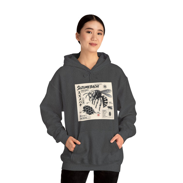 Honey Bee Anatomy Hoodie — Vintage Japanese Beekeeping Art Sweatshirt