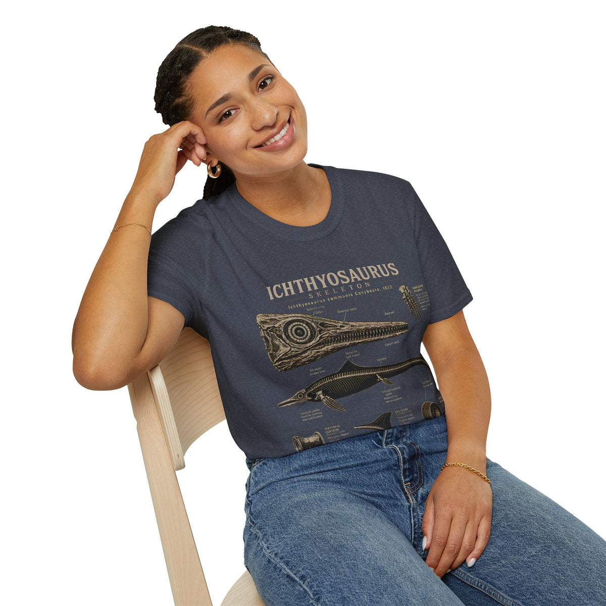 Ichthyosaurus Fossil Illustration T-Shirt