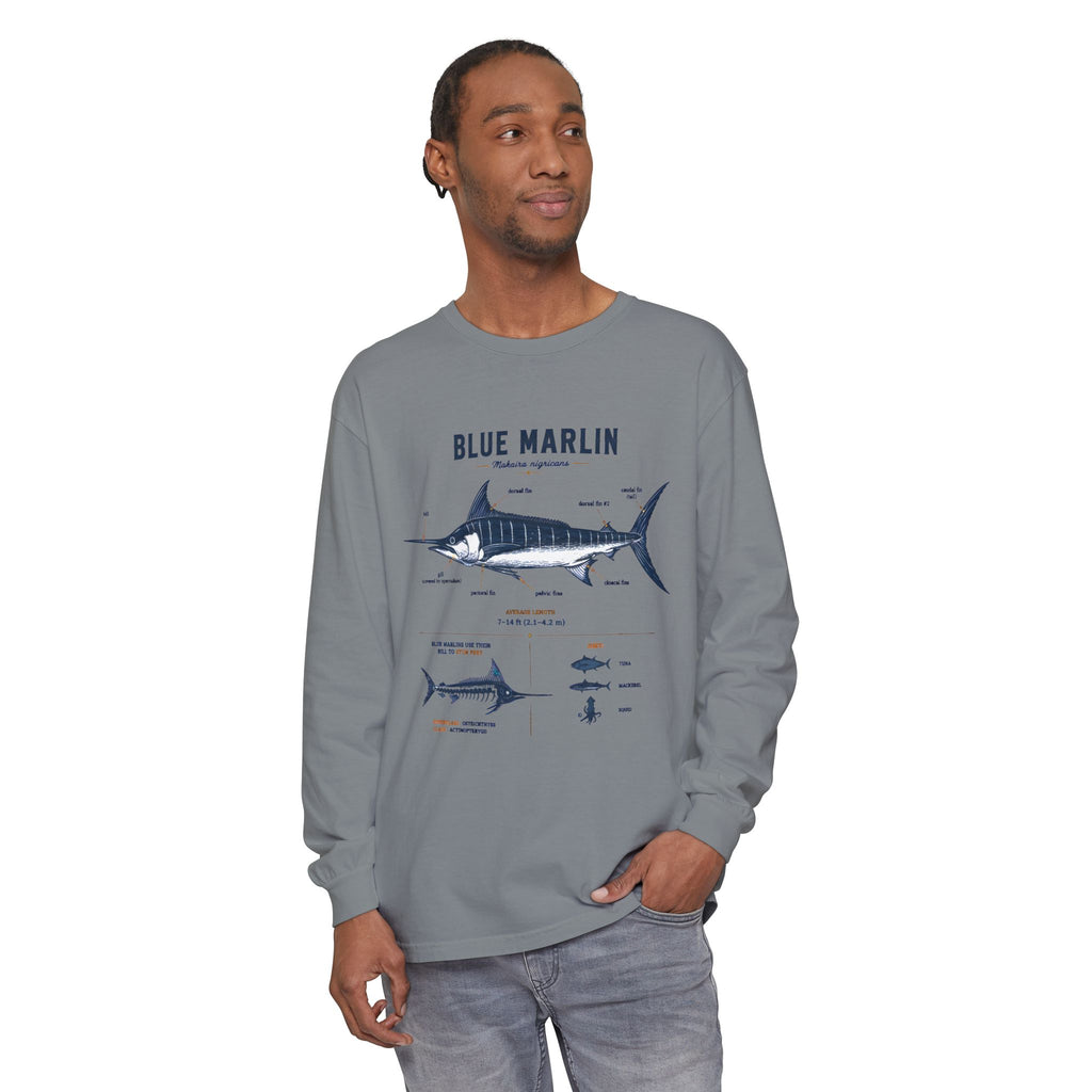 Blue Marlin Anatomy Long Sleeve Shirt