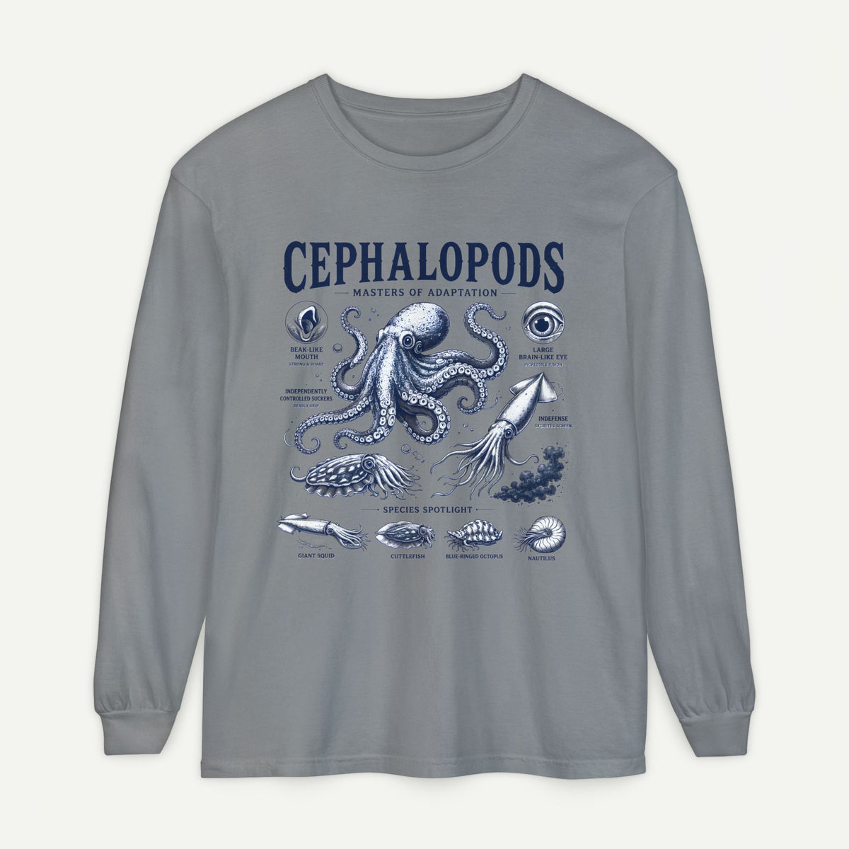 Cephalopods Illustration Long Sleeve Tee