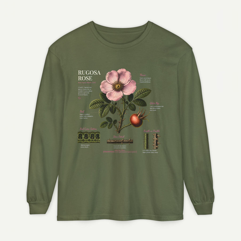 Botanical Rose Diagram Long Sleeve T-Shirt
