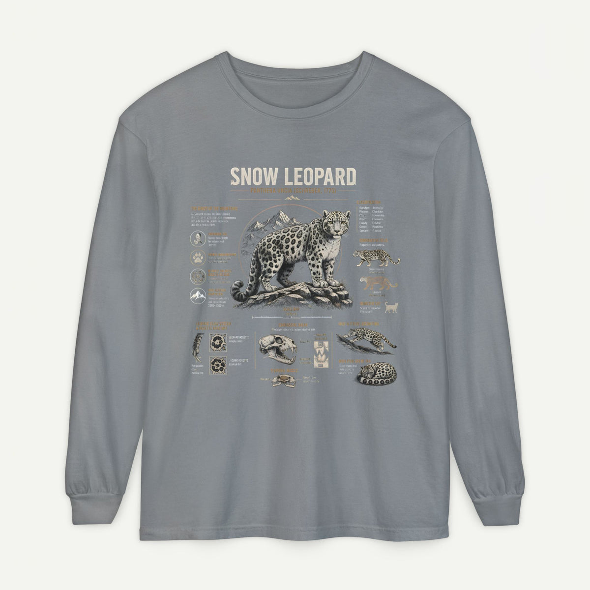 Snow Leopard Anatomy Long Sleeve Tee