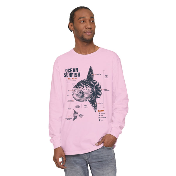 Sunfish Anatomy Long Sleeve Tee — Ocean Sunfish Diagram Shirt