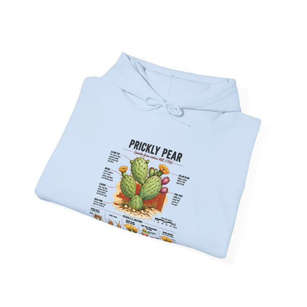 Prickly Pear Botanical Hoodie – Cactus Anatomy Illustrated Sweatshirt