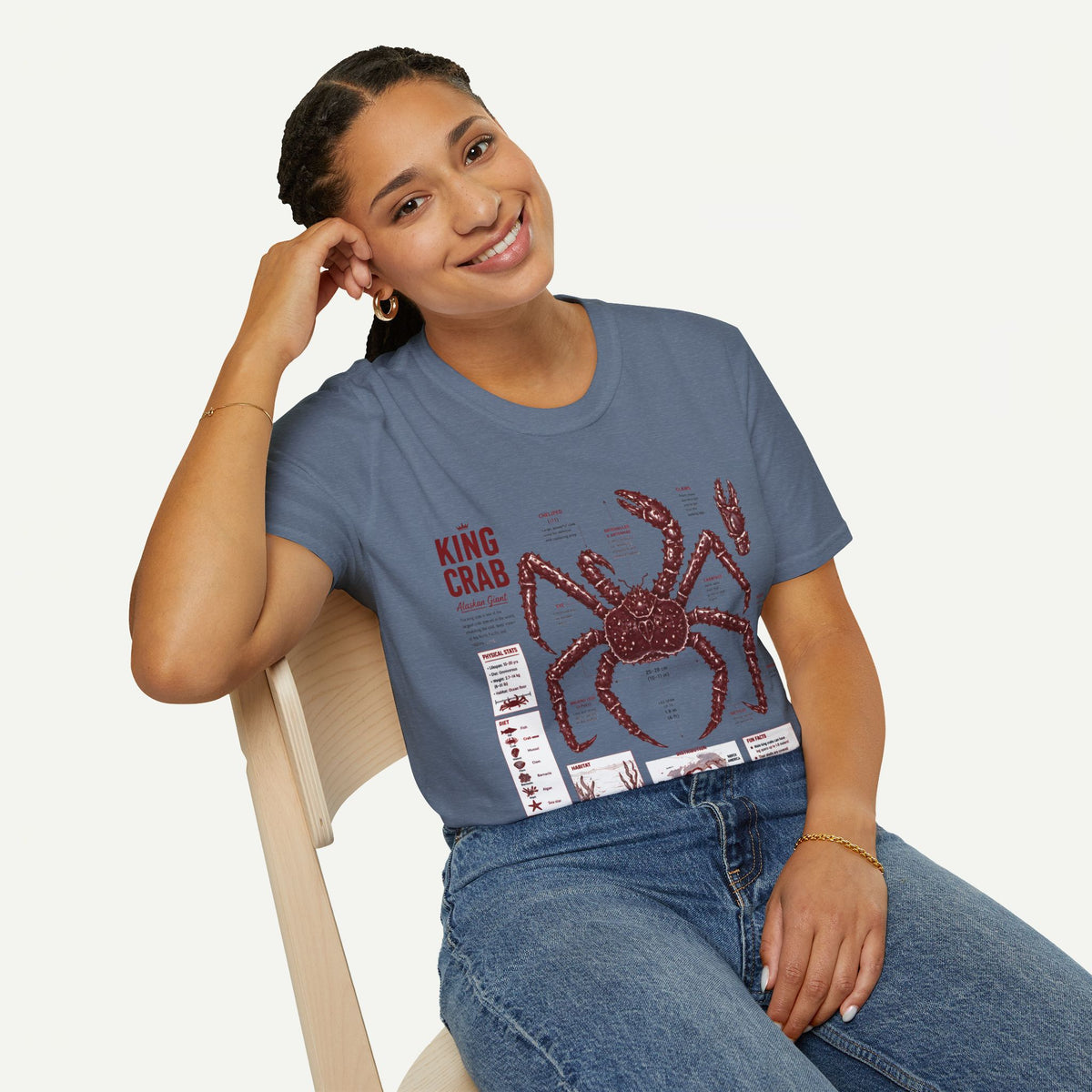 King Crab Anatomy T-Shirt — Vintage Seafood Diagram Tee