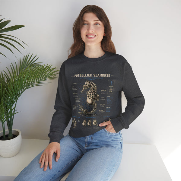 Potbellied Seahorse Anatomy Sweatshirt – Marine Biology Illustration Crewneck