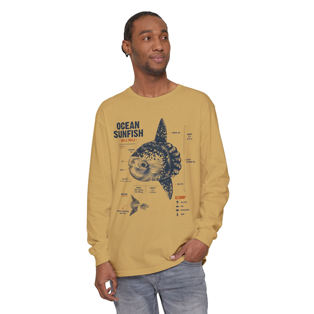 Sunfish Anatomy Long Sleeve Tee — Ocean Sunfish Diagram Shirt