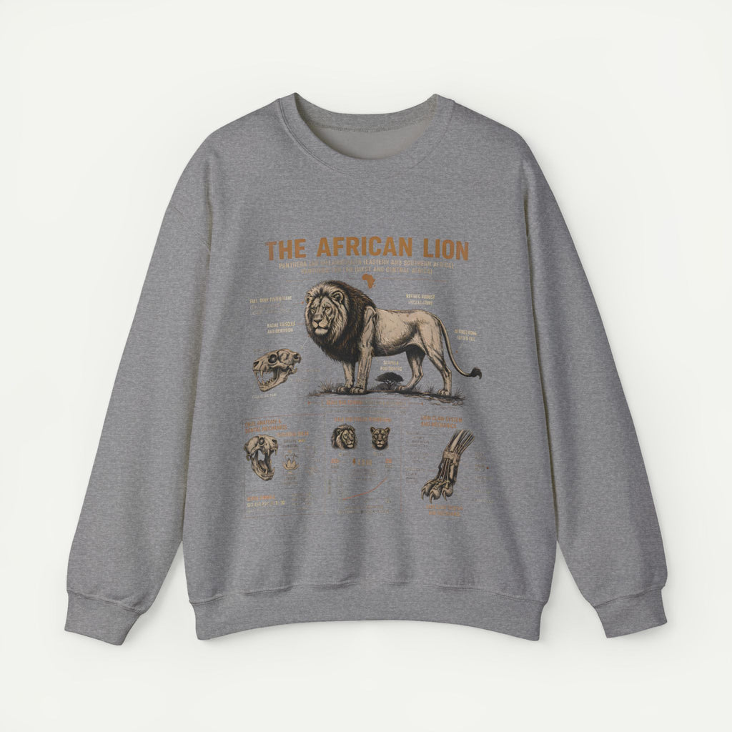 African Lion Anatomy Crewneck Sweatshirt