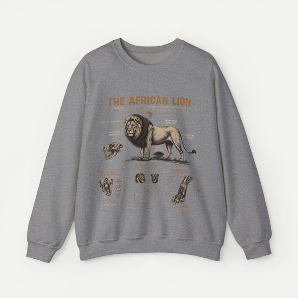 African Lion Anatomy Crewneck Sweatshirt
