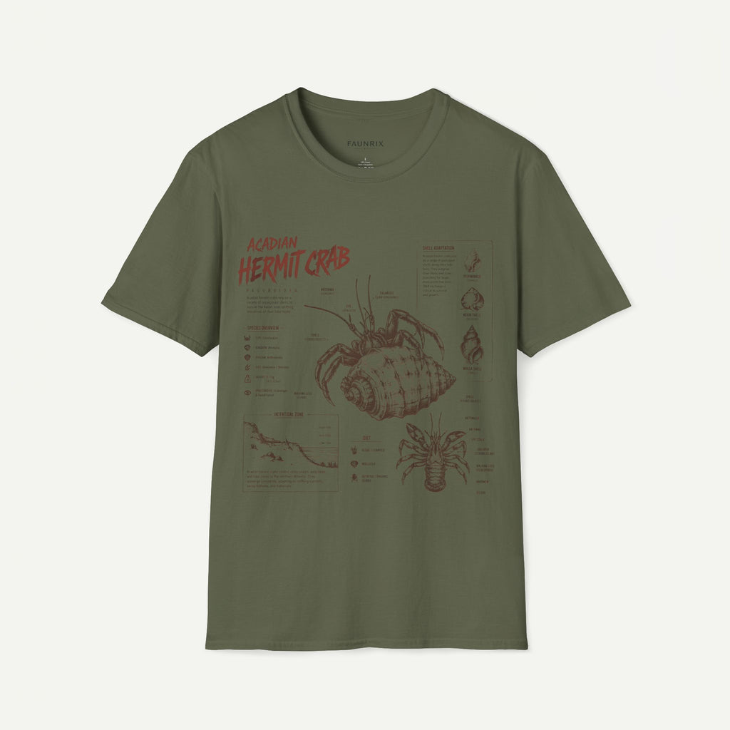 Hermit Crab Anatomy T-Shirt — Acadian Marine Illustration Tee