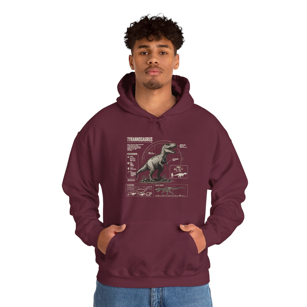 T‑Rex Anatomy Hoodie — Vintage Dinosaur Anatomy Sweatshirt