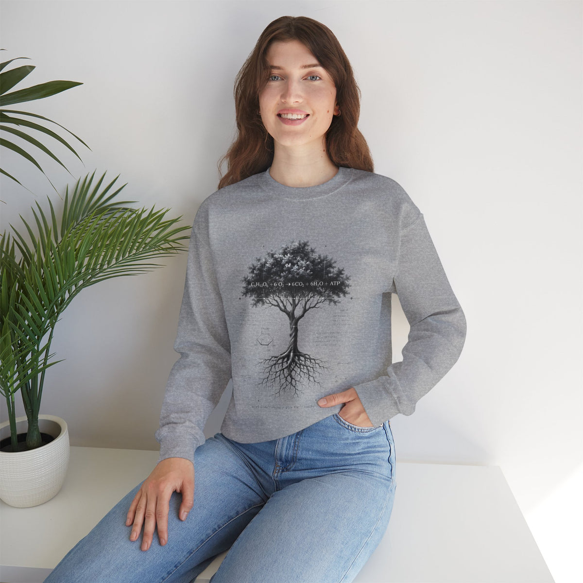 Tree of Life Crewneck Sweatshirt — Botanical Roots Illustration