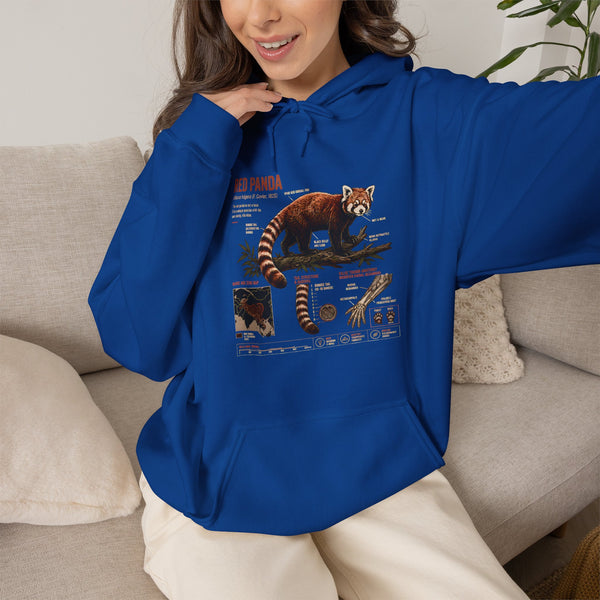 Red Panda Anatomy Hoodie — Vintage Wildlife Guide Sweatshirt
