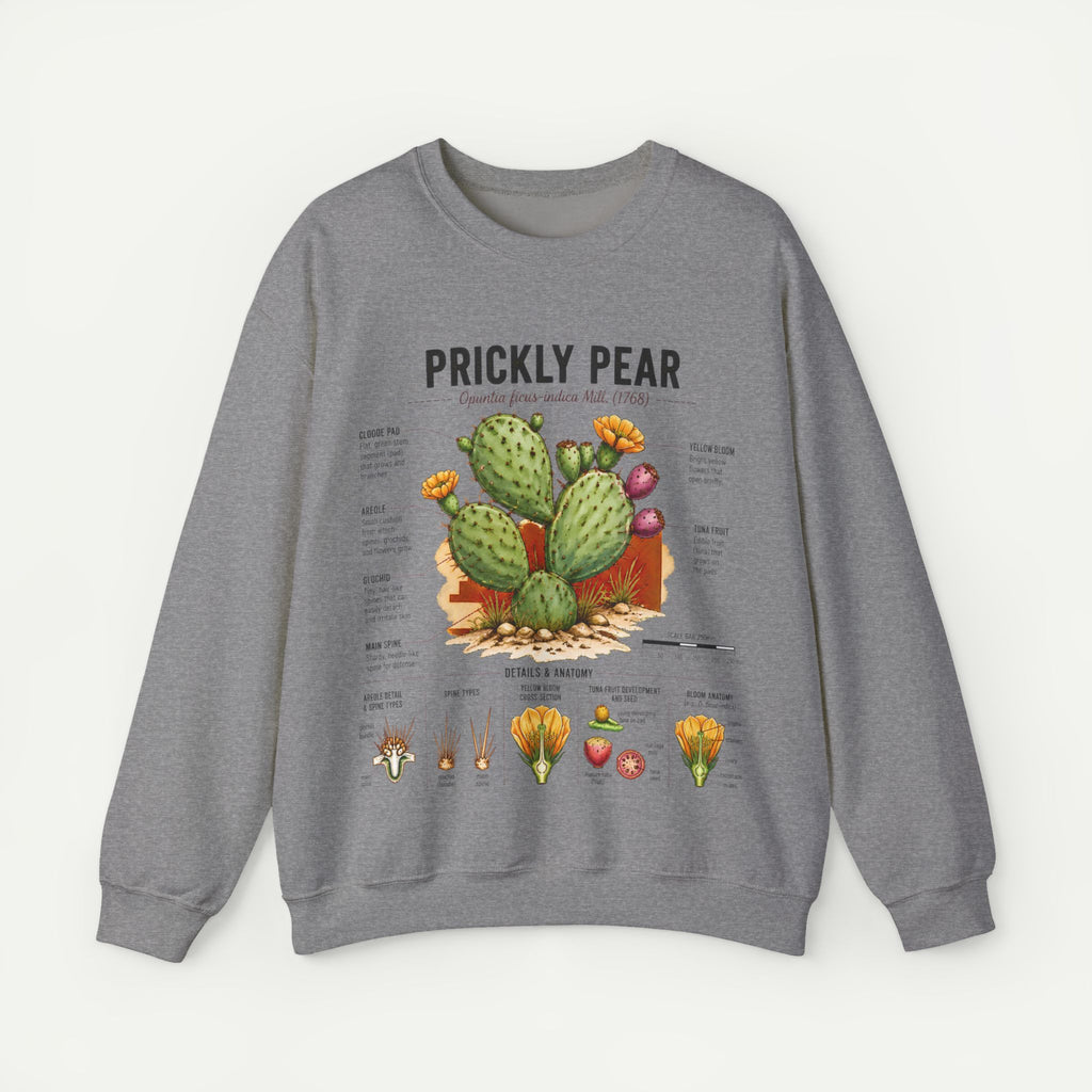 Prickly Pear Botanical Sweatshirt — Cactus Illustration Guide Crewneck