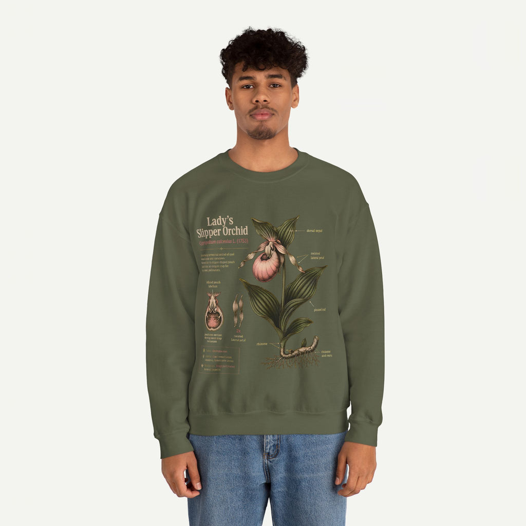 Lady's Slipper Orchid Botanical Sweatshirt