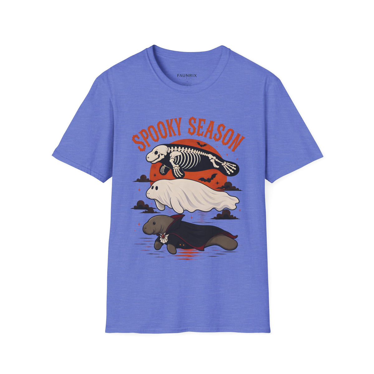 Spooky Season T-Shirt – Retro Skeleton Manatee Halloween Tee Main image
