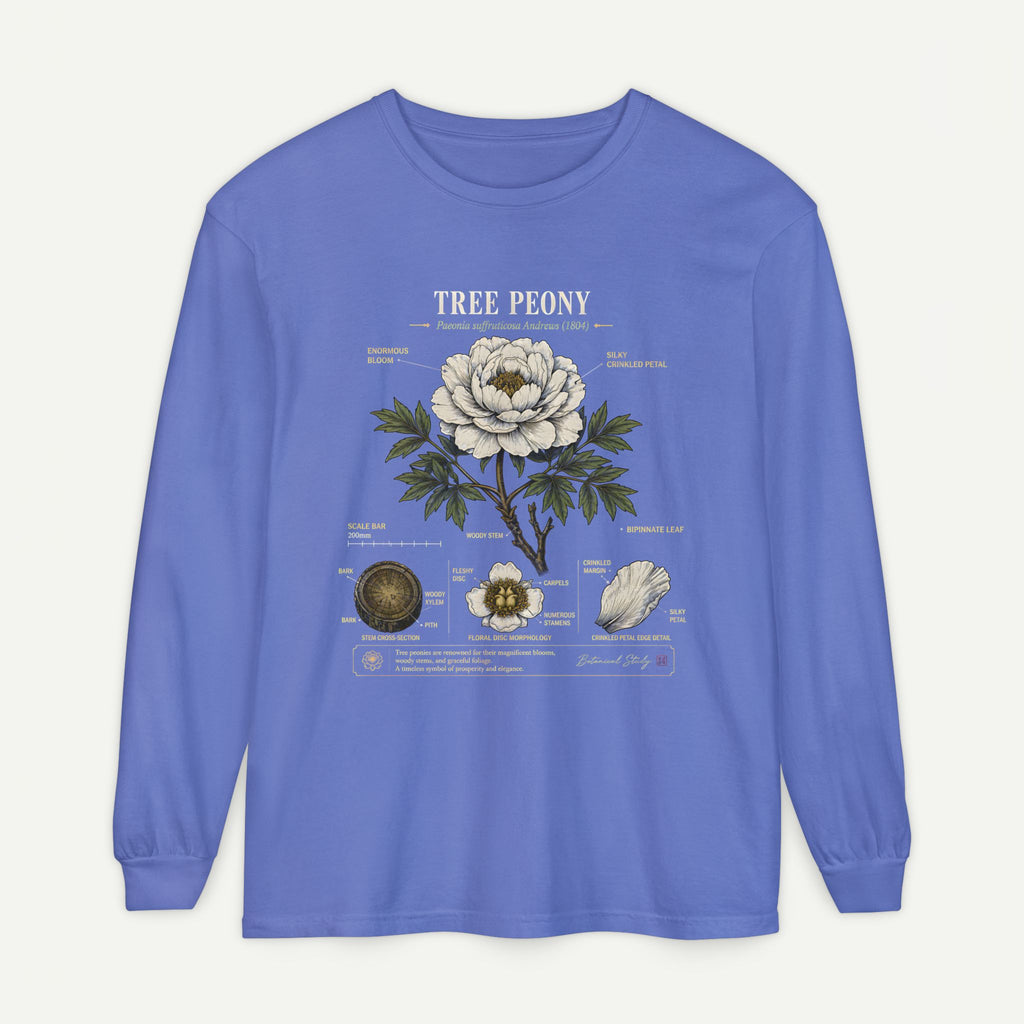 Tree Peony Illustration Long Sleeve Tee